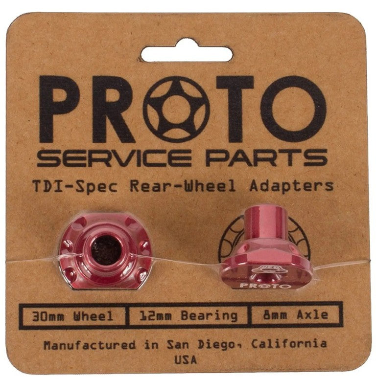 Proto UFO Rear Wheel Adapters 12/30mm Red